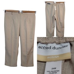 Alfred Dunner Pants Women's Almond Classic Fit Cropped Pants Size 24W NWT